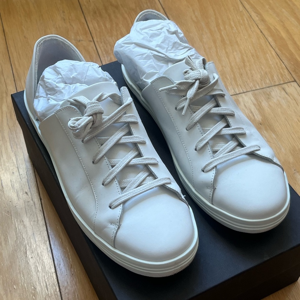 Freda Salvador Eda D’Orsay white leather sneakers, size 8.5